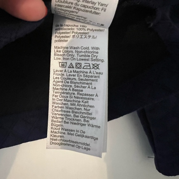 J. Crew Navy Quilted Hoodie size M (SKU K134) - Picture 5 of 10